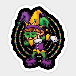 Mardi Gras Dabbing Boys Kids Gift Funny Sticker